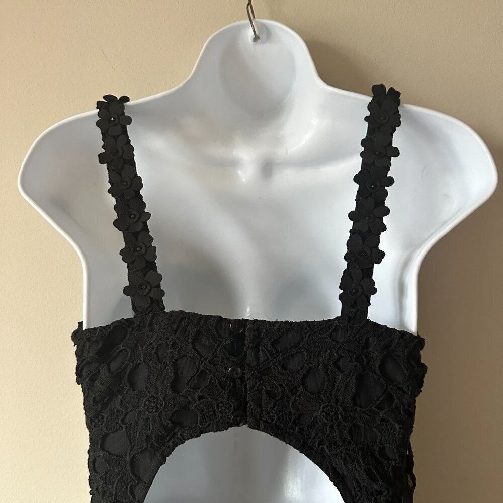 Anthropologie Pankaj & Nidhi Womens Beaded Mini Dress in Black Size XS - Picture 8 of 10